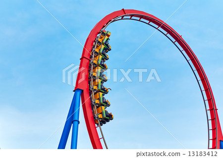 Roller Coaster in amusement park. Roller Coaster in amusement park. 13183412