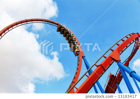 Roller Coaster in amusement park. Roller Coaster in amusement park. 13183417