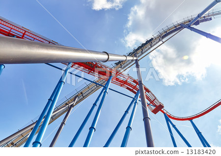 Roller Coaster in amusement park. Roller Coaster in amusement park. 13183420
