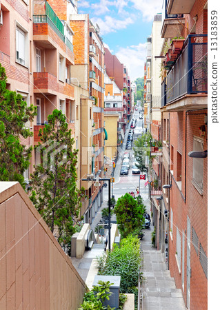 Beautiful landscape of the urban view Barcelona, Catalonia. 13183859