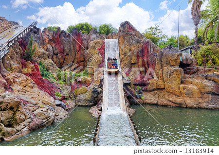 Tutuki Splash"amusement. Most huge amusement park in Europe-Port Aventura. Tutuki Splash"amusement. Most huge amusement park in Europe-Port Aventura. 13183914