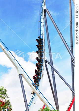 Roller Coaster in amusement park. Roller Coaster in amusement park. 13183925