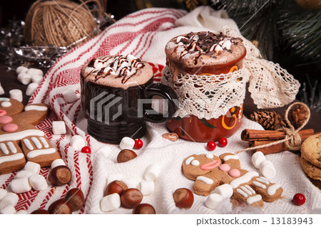 two cups of cocoa  13183943