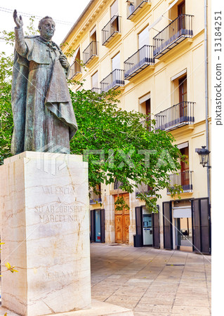 Statue in old town of Valencia -for Arzobispo Marcelino Statue in old town of Valencia -for Arzobispo Marcelino 13184251