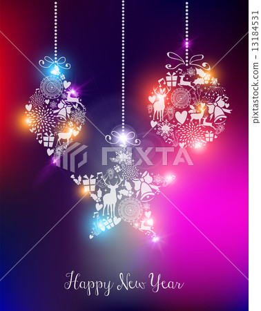 Happy new year 2015 elegant lights card 13184531