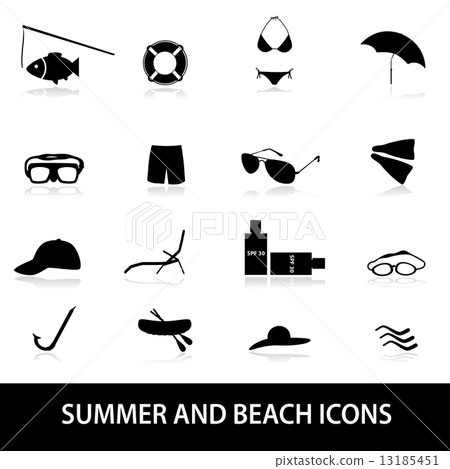 summer and beach icons eps10 13185451