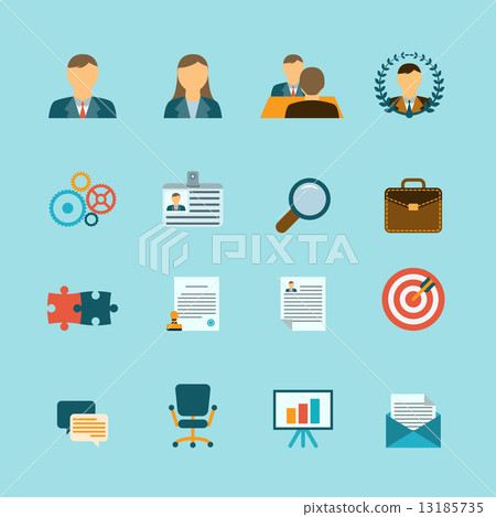 Human Resources Flat Icons Set 13185735