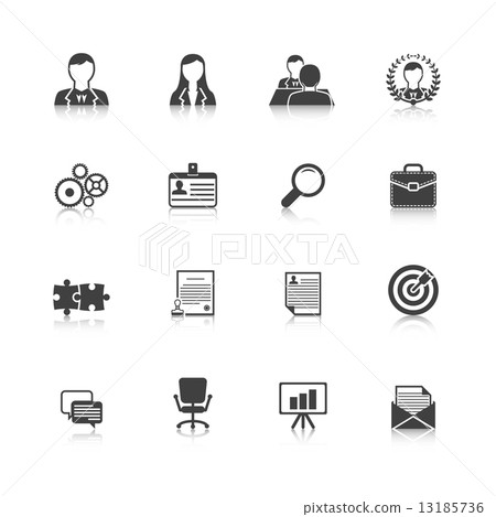 Human resources black icons set 13185736