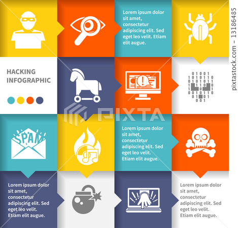 Hacker infographic set - Stock Illustration [13186485] - PIXTA