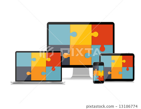 Fully Responsive Web Design Concept Vector... - Stock Illustration ...