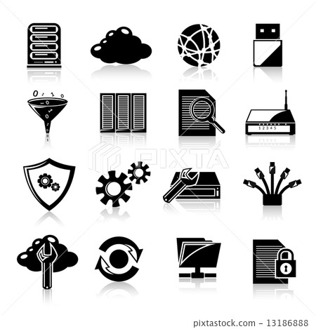 Database icons black Database icons black 13186888