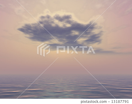 Big black cloud at sunset 13187791