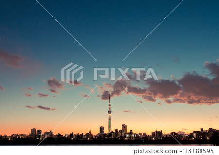 東京天空樹在黃昏 13188595