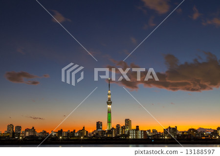 Tokyo Sky Tree at dusk 13188597