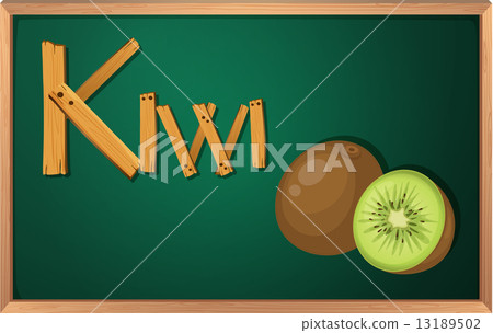A blackboard with kiwi A blackboard with kiwi 13189502