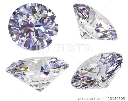 Four view of diamond isolated on white Four view of diamond isolated on white 13189505