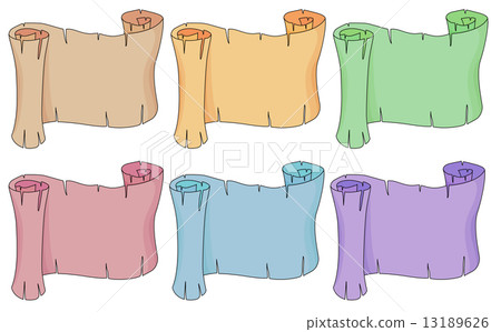 Six empty paper scrolls 13189626
