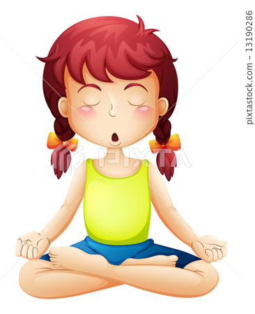 A little girl doing yoga A little girl doing yoga 13190286