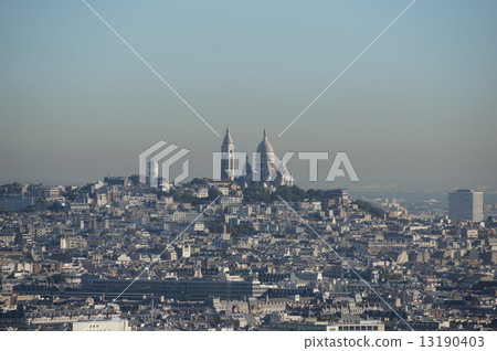 The Paris · Sacre Coeur temple seen from the Eiffel Tower 13190403