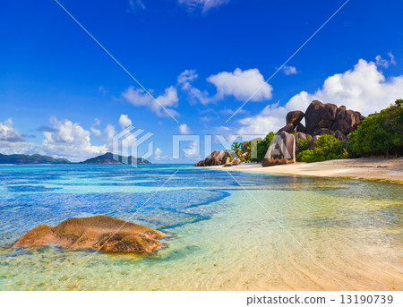 Beach Source d'Argent at Seychelles 13190739