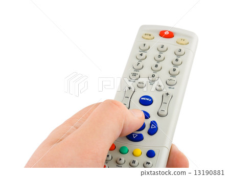 Hand with tv remote control Hand with tv remote control 13190881