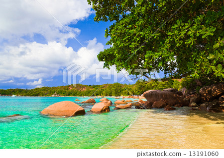 Beach Anse Lazio at island Praslin, Seychelles 13191060