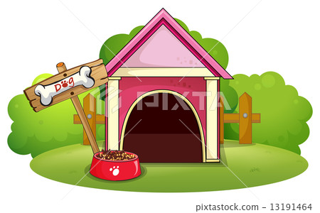 A wooden doghouse at the yard 13191464