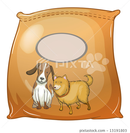 A pack of dogfoods with an empty label A pack of dogfoods with an empty label 13191803