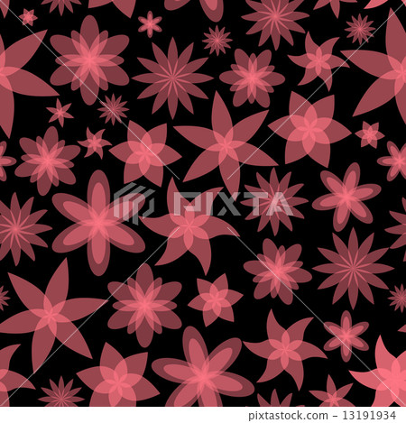 abstract flowers red seamless pattern eps10-插圖素材 [13191934] - PIXTA圖庫