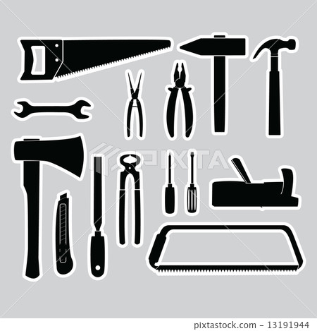 hand tools stickers set eps10 13191944