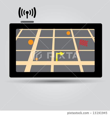 digital gps navigation icon eps10 13191945