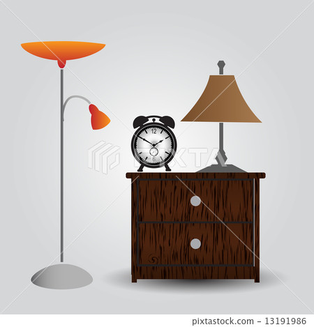 bedroom bedside table and alarm clock eps10 bedroom bedside table and alarm clock eps10 13191986