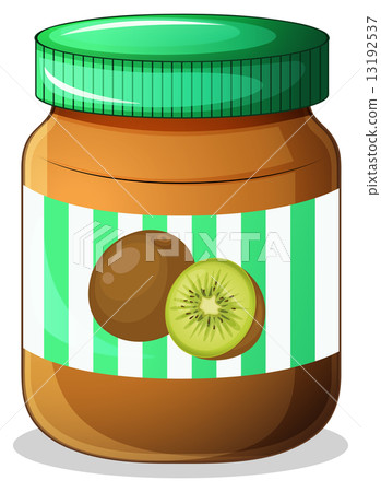 A bottle of kiwi jam 13192537