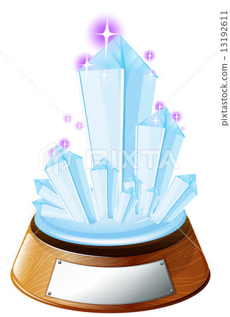 An ice-designed trophy with an empty label 13192611