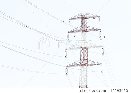 Detail of electricity pylon against 13193450