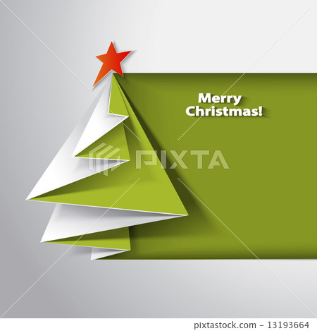 Christmas tree card. Vector origami Christmas tree card. Vector origami 13193664
