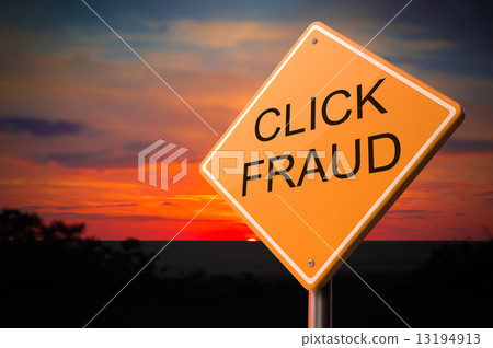 Click Fraud on Warning Road Sign Click Fraud on Warning Road Sign 13194913