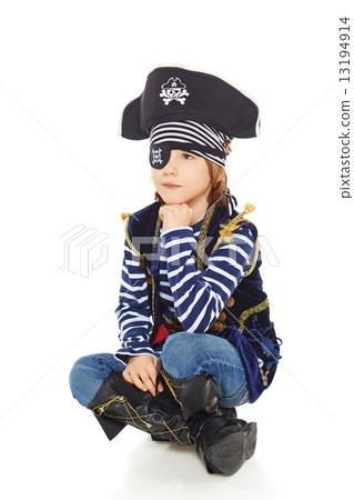 Grinning little boy pirate 13194914