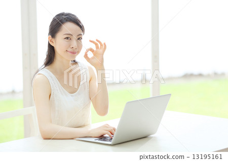 Laptop · young lady 13195161