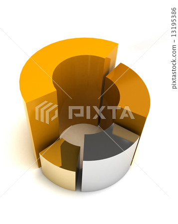 3D circular diagram on white background 13195386