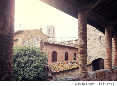 Retro vintage stylized picture of San Gimignano, Italy. Retro vintage stylized picture of San Gimignano, Italy. 13195654