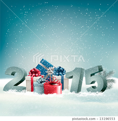 Holiday background with presents and 2015. Vector 13196553
