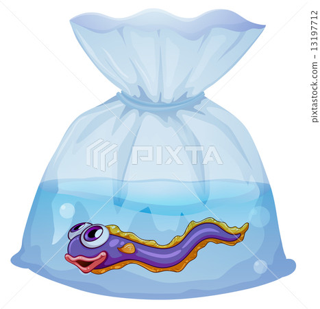 An eel fish inside the plastic An eel fish inside the plastic 13197712