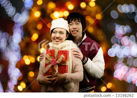 Lovers who are hugging in the place where illumination is beautiful 13198262