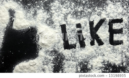 Thumbs up made out of flour Thumbs up made out of flour 13198935