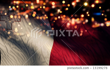 Malta National Flag Light Night Bokeh Abstract Background Malta National Flag Light Night Bokeh Abstract Background 13199278