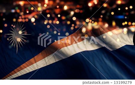 Marshall Islands National Flag Light Night Bokeh Abstract Background Marshall Islands National Flag Light Night Bokeh Abstract Background 13199279