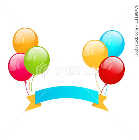 Colorful balloons with ribbon for place your text 13199476