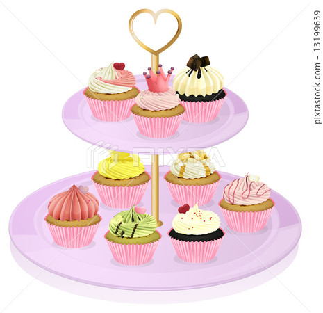 A cupcake stand with cupcakes A cupcake stand with cupcakes 13199639