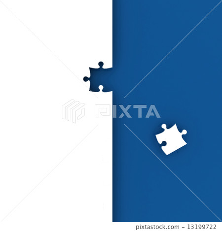 White puzzle on blue background. Isolated 3D image - Stock Illustration ...